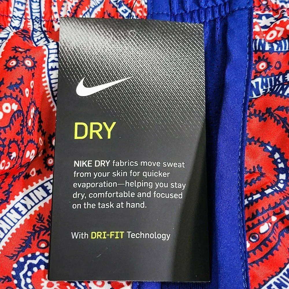 Nike Dry Shorts Women's Running Training Athletic Red Paisley Size XS CJ2418-631 - Picture 5 of 8